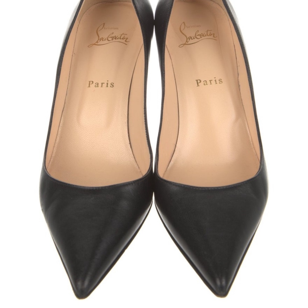 Christian Louboutin leather black heels. Purchased from the Real Real.